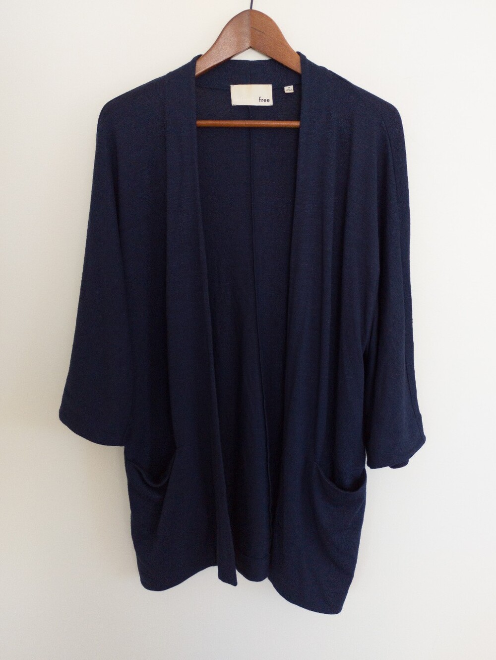 Aritzia Wilfred Free Zlata Cardigan Navy Blue Reposa Kimono Sweater Medium